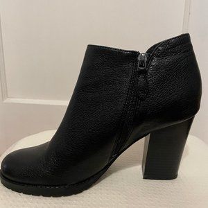 Franco Sarto Picnic Ankle Boots Black Leather 8.5M